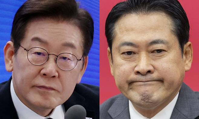 왼쪽은 이재명 대통령이 9월5일 인천 송도 컨벤시아에서 열린 바이오 혁신 토론회에서 참석자의 발언을 듣고 있다. 오른쪽은 장동혁 국민의힘 대표가 9월4일 국회에서 최고위원회의에서 발언한 직후 모습이다. ⓒ연합뉴스