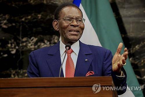 2025년 1월 앙골라 방문한 테오도로 오비앙 응게마 음바소고 적도기니 대통령 [EPA 연합뉴스 자료사진. 재판매 및 DB 금지]