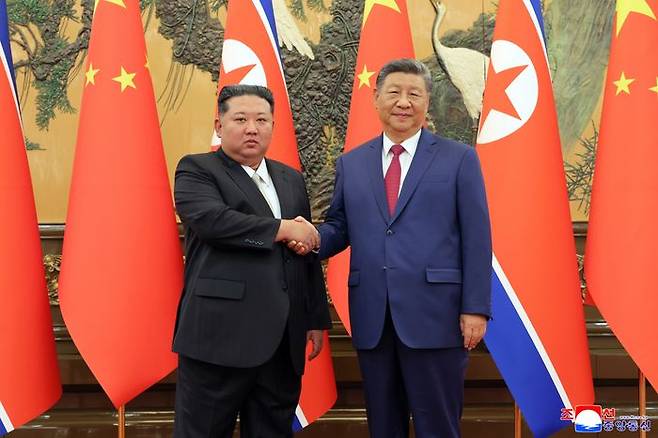 전승절 80주년 열병식 참석을 위해 중국을 방문한 김정은 북한 국무위원장이 4일 오후 시진핑 중국 국가주석과 양자회담을 개최했다고 조선중앙통신이 5일 이에 대해 보도했다. ⓒ조선중앙통신·연합뉴스