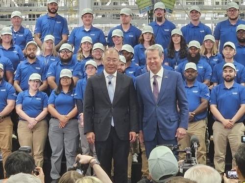 ▲지난 3월 정의선 현대차그룹 회장과 브라이언 캠프 조지아주지사[연합뉴스]