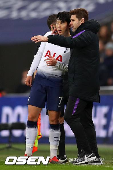 [사진] 손흥민과 마우리시오 포체티노 ⓒGettyimages(무단전재 및 재배포 금지)