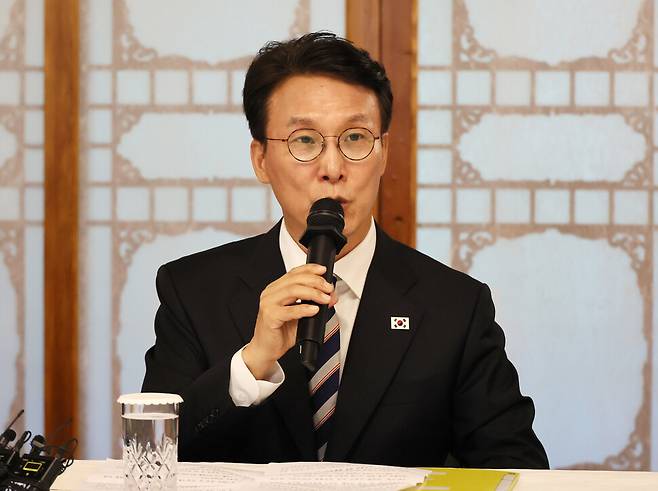 김민석 국무총리가 7일 서울 종로구 총리공관에서 열린 고위당정협의회에서 발언하고 있다. 연합뉴스