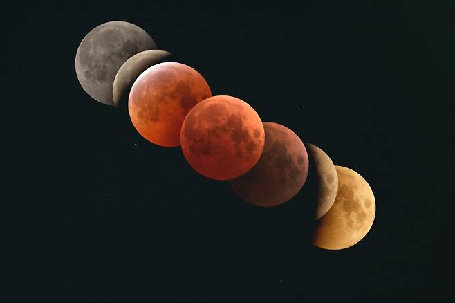 2022년 11월8일 박영식 한국천문연구원 책임연구원이 촬영한 개기월식 (사진 제공=한국천문연구원)