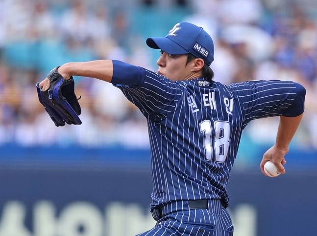 7일 선발 등판한 원태인의 모습. /사진=삼성 라이온즈