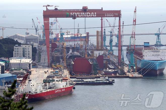 울산 동구에 위치한 HD현대중공업 도크 모습. /뉴스1 ⓒ News1