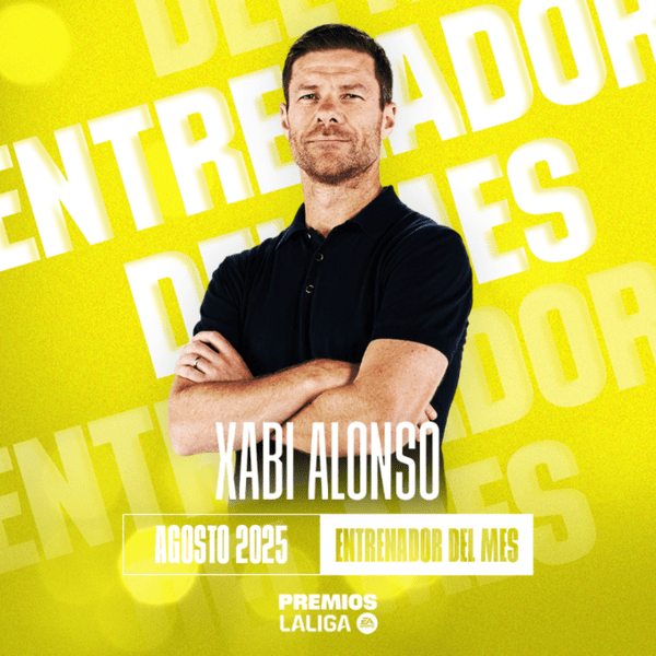 라리가 8월 이달의 감독상 수상자가 된 레알 마드리드 사비 알론소 감독. /사진=라리가