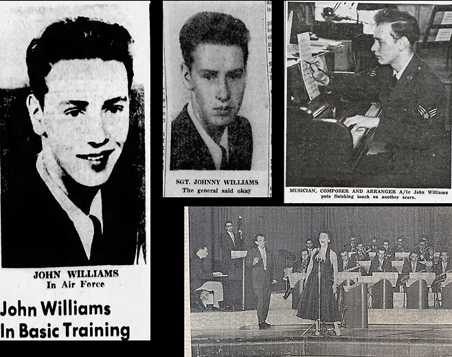 존 윌리엄스의 미 공군 군악대 복무 시절 모습. 래거시오브존윌리엄스 캡처