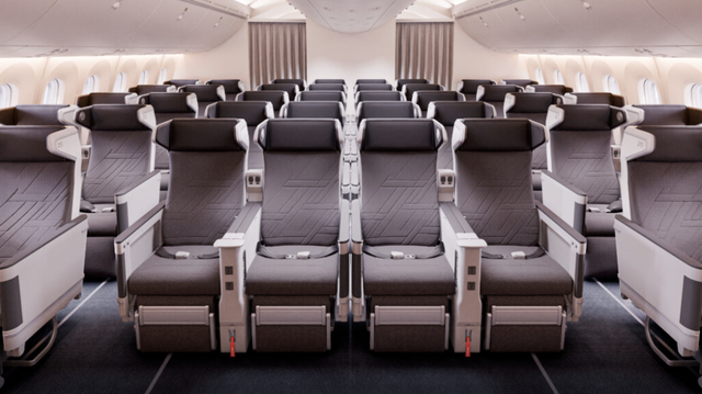 대한항공 프리미엄 좌석 배열. 대한항공