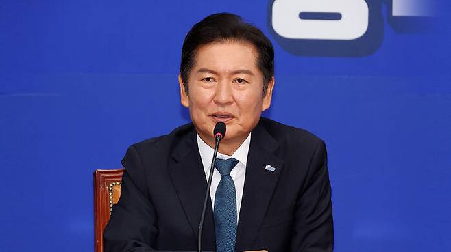 취임 인사하는 정청래 민주당 대표