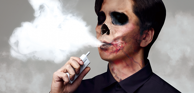 담뱃갑에 새로 표기되는 경고 그림(전자담배 궐련형). 보건복지부 제공