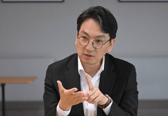 장진석 BCG코리아 AI&디지털 대표는 최근 서울 중구 사옥에서 서울경제신문과 만나 AI 활용 전략을 소개하고 있다. 사진제공=BCG