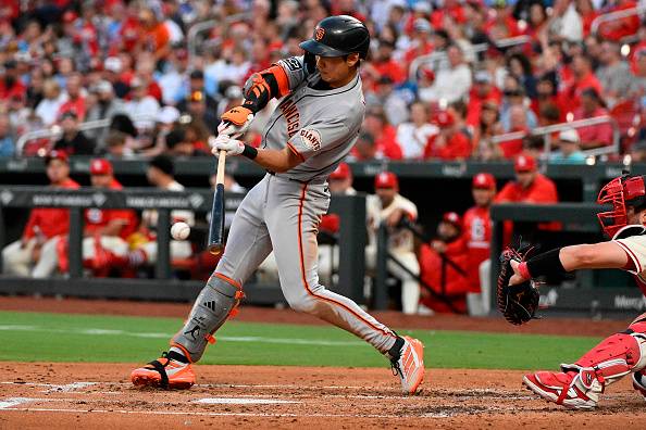 샌프란시스코 이정후가 7일 세인트루이스전 3회 안타를 치고 있다. 게티이미지