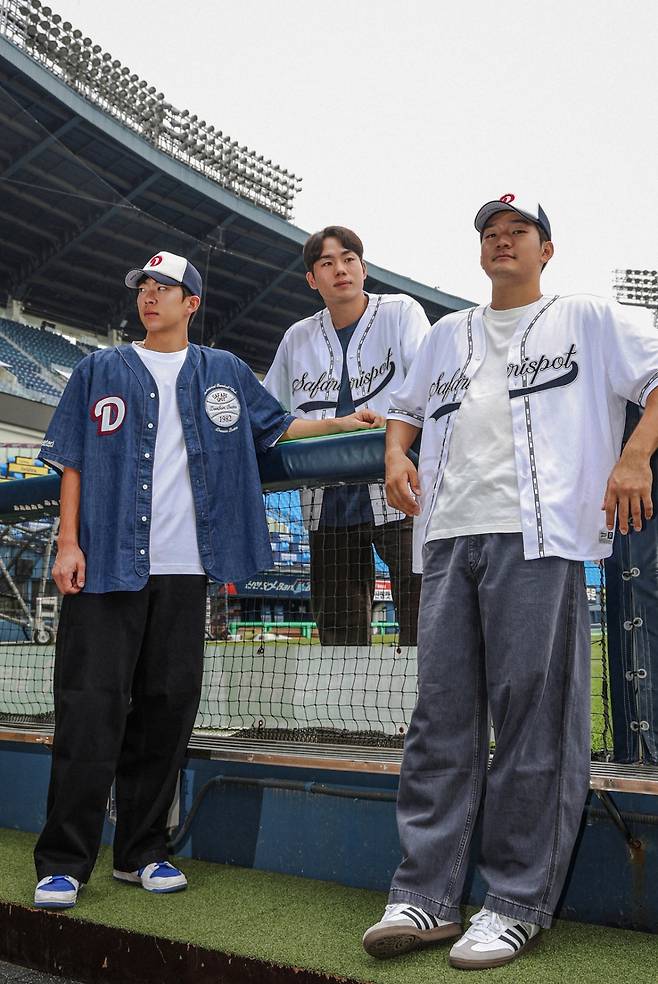 (왼쪽부터) 김민석, 오명진, 안재석. /사진=두산 베어스 제공