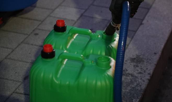 강릉 급수차 동원 급수 현장 [촬영 류호준]