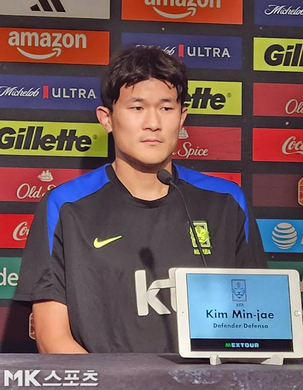 김민재가 기자회견을 갖고 있다. 사진(美 내슈빌)= 김재호 특파원