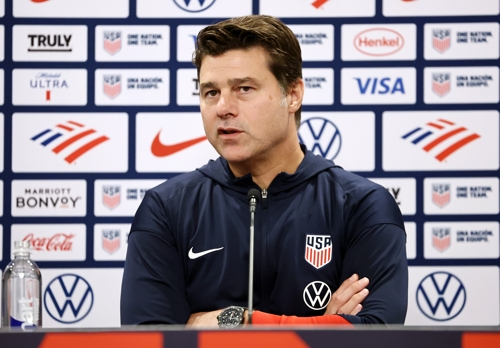미국 축구 대표팀 마우리시오 포체티노 감독이 6일 열린 한국전에 앞선 공식 기자회견에서 발언하고 있다. 연합뉴스