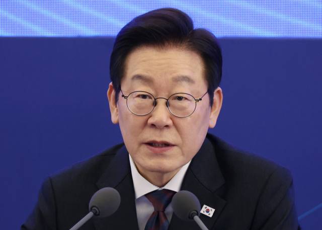 이재명 대통령이 10일 서울 마포구 프론트원에서 열린 국민성장펀드 보고대회에서 발언하고 있다. 연합뉴스