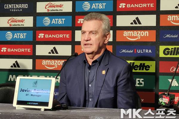 하비에르 아기레 멕시코 감독이 기자회견을 갖고 있다. 사진(美 내슈빌)= 김재호 특파원