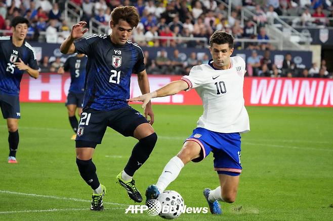10일(한국시간) 미국 콜럼버스의 로우어닷컴 필드에서 열린 A매치 친선경기 미국과 일본의 경기 모습. /AFPBBNews=뉴스1