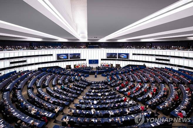 EU 집행위원장 연례 정책연설 현장 [AFP 연합뉴스. 재판매 및 DB 금지]