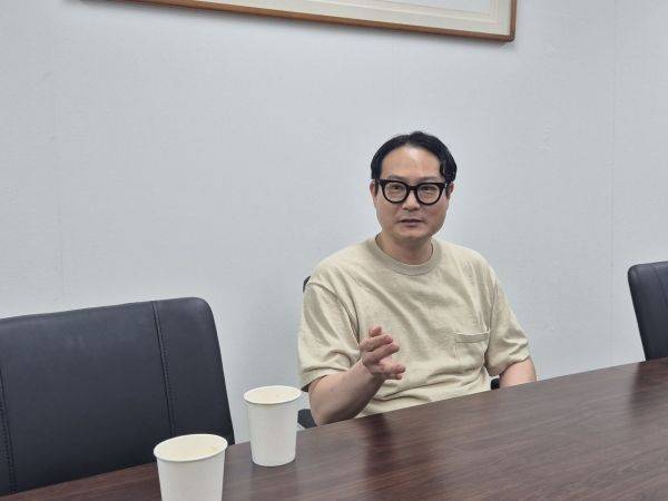 이성의 피노키오랩 대표가 TIMS 플랫폼에 대해 설명하고 있다. 이민지 기자.