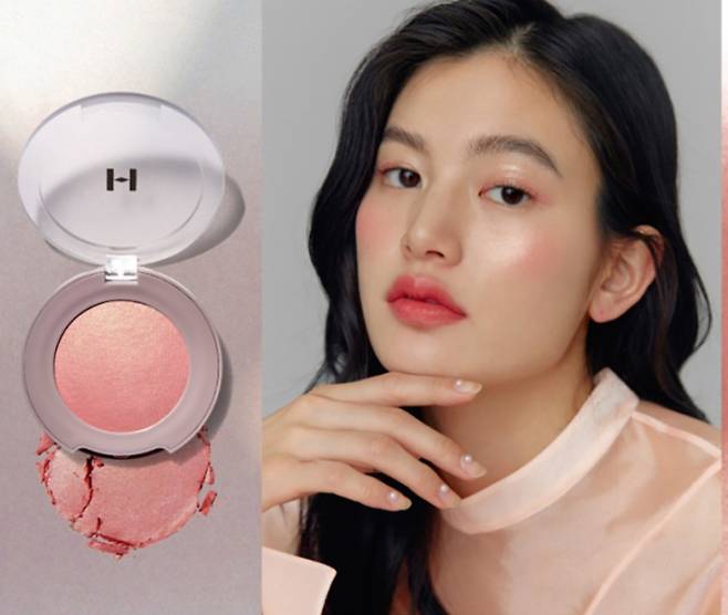 '힌스'의 트루 디멘션 글로우 치크 제품 이미지 컷. 힌스 홈페이지 갈무리