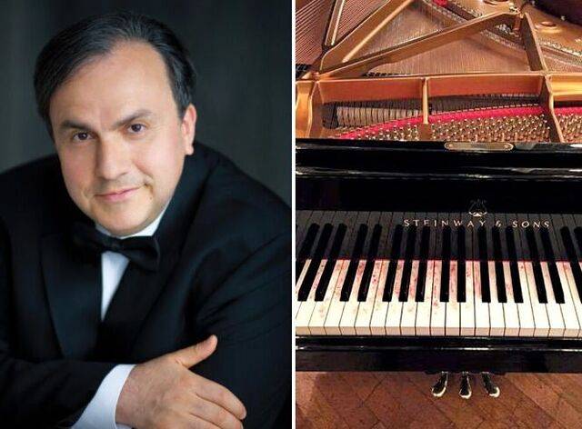 피아니스트 예핌 브론프만이 24년 만에 독주 무대로 한국 관객들과 만난다. 오른쪽 사진은 2015년 런던 심포니와 협연 직후 그의 핏자국이 남아있는 피아노의 모습. 음악과 무대에 대한 그의 열정을 보여주는 일화로 남아 있다. 롯데콘서트홀 제공 ⓒDARIO ACOSTA