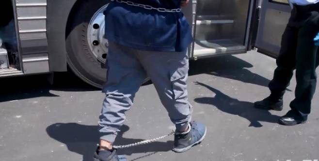 미국 이민 당국에 공개한 체포 당시 영상 캡처