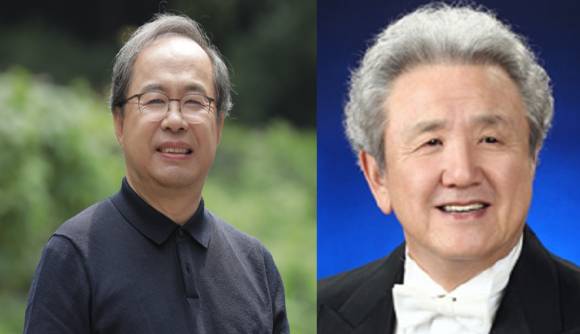 김정호 교수(왼쪽)와 박수길 명예교수. [사진=한양대]