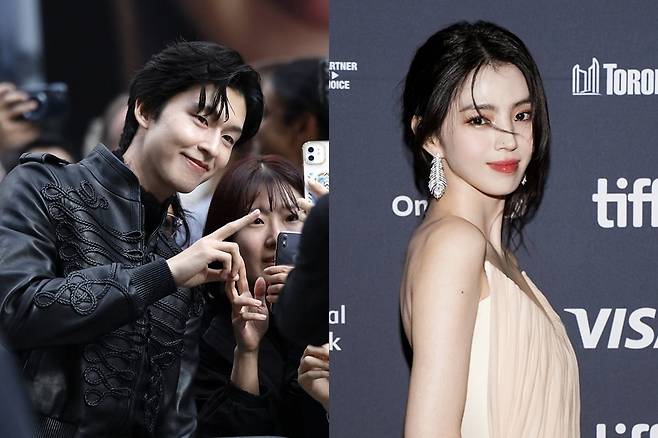 토론토 영화제에 참석한 '굿뉴스'의 홍경, '프로젝트Y'의 한소희  /사진=게티이미지