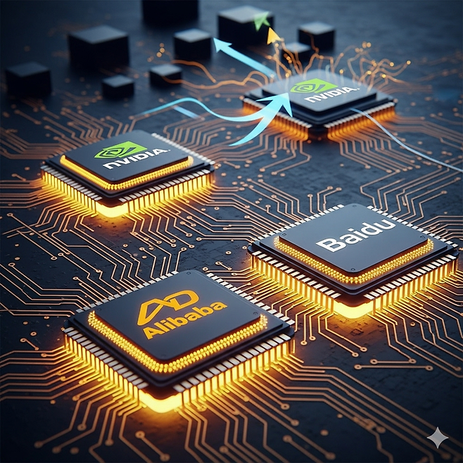 알리바바·바이두, 자체 AI 칩 개발 [이미지 출처 = 제미나이 생성]