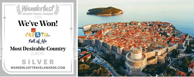 영국 완들러스트 트래블 어워드에서 ‘가장 인기 있는 유럽 목적지’ 은메달을 수상한 크로아티아. 사진_크로아티아관광청/CNTB