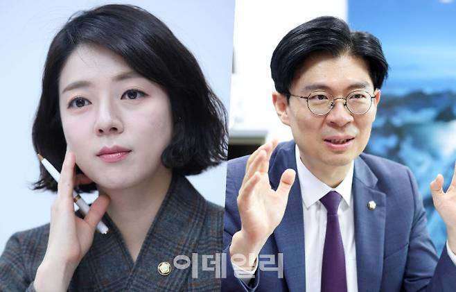 왼쪽부터 배현진 국민의힘 의원, 조정훈 의원. (사진 = 이데일리DB)