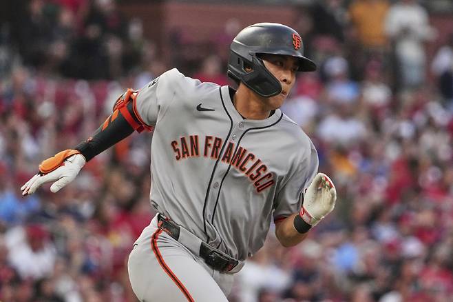 샌프란시스코 자이언츠 이정후는 9월 들어 4할에 육박하는 뜨거운 타격감을 자랑하고 있다., AP연합뉴스