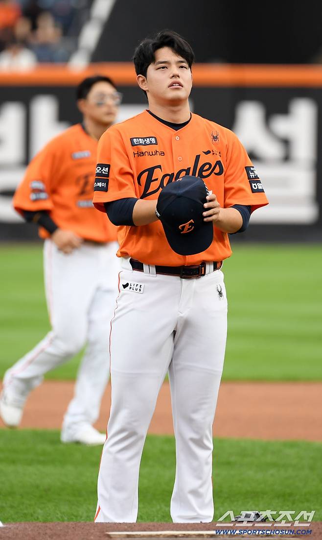 14일 대전 한화생명볼파크에서 열린 한화 이글스와 키움 히어로즈의 경기. 한화 문동주가 숨을 고르고 있다. 대전=박재만 기자 pjm@sportschosun.com/2025.09.14/