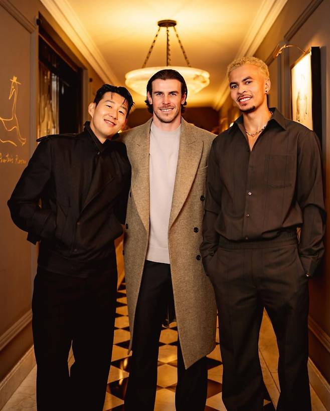 사진은 지난 2024년 버버리 행사에서 재회한 손흥민(왼쪽부터) 베일, 알리의 모습. 사진=알리 SNS