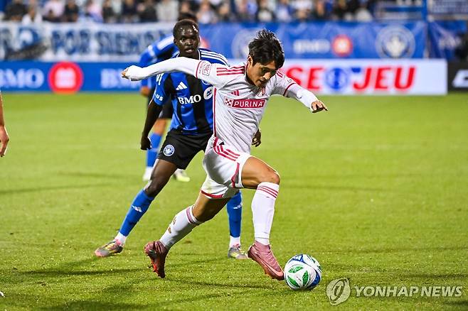 몬트리올과의 경기에 출전한 세인트루이스의 정상빈 [David Kirouac-Imagn Images/로이터=연합뉴스]