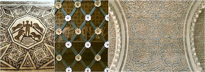 (좌로부터)서기 4~5세기경으로 추정되는 로마 기독교 모자이크, 돔과 아치 및 아라베스크 패턴 등 이슬람 건축양식이 돋보이는 박물관 내부 안뜰