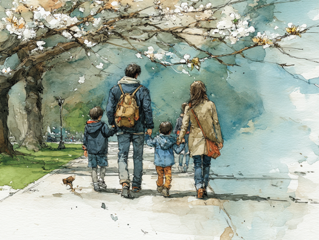 인공지능이 그린 권정희씨 가족. 김동욱 기자·미드저니