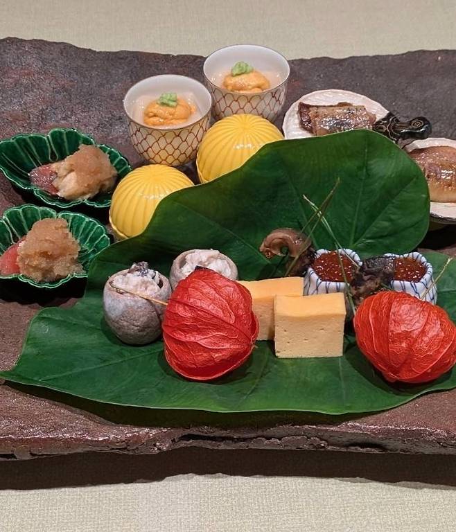 긴자 시노하라의 요리. 긴자 시노하라