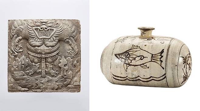 산수도깨비무늬 벽돌명, 분청사기 철화 물고기무늬 장군