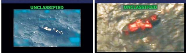 공격 받은 선박  : 15일 미국 백악관이 X에 게시한, 베네수엘라 마약 밀매 조직 운반선이 운항 중인 장면(왼쪽 사진)과 격침되는 순간을 포착한 장면(오른쪽). 백악관 X 로이터 연합뉴스