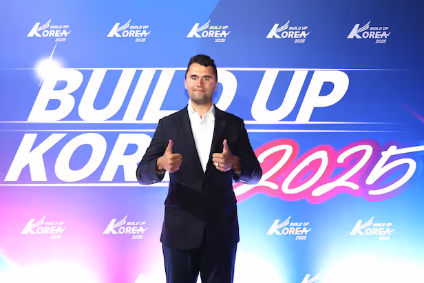 ‘빌드업 코리아 2025’에 참여한 찰리 커크 ‘터닝 포인트 USA’ 대표. 그는 며칠 후 미국에서 총격으로 사망했다. (사진:빌드업코리아 조직위원회)