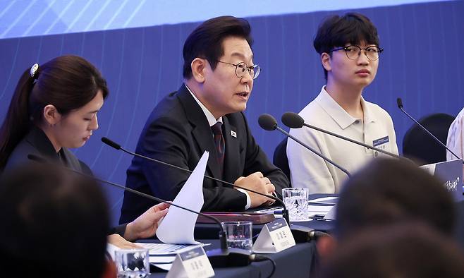 이재명 대통령이 지난 10일 서울 마포구 프론트원에서 열린 국민성장펀드 보고대회에서 발언하고 있다. 연합뉴스