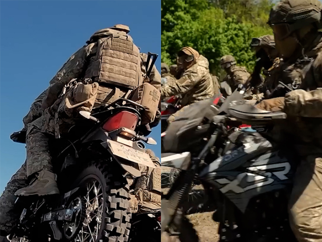 훈련 중인 우크라이나군 오토바이 부대 모습. 사진=Skala Regiment 유튜브 캡처