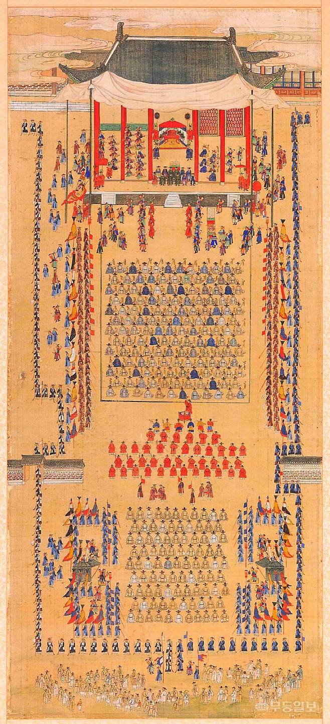 정조가 노인들을 초청해 베푼 잔치를 묘사한 화순 능행도.