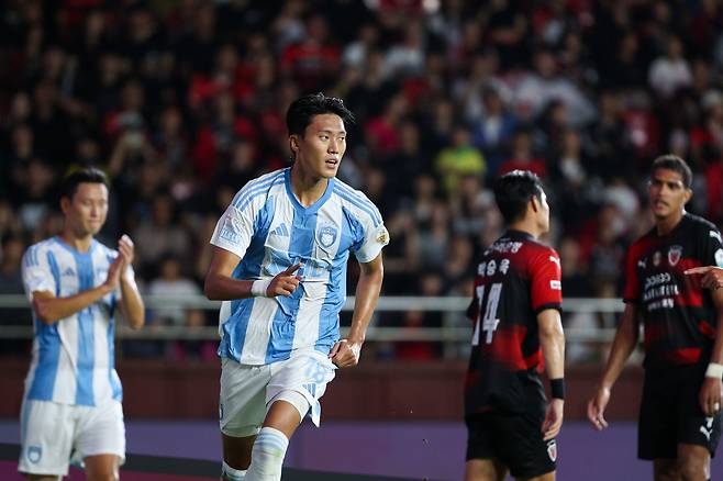 포항스틸야드/ K리그1/ 포항스틸러스 vs 울산HDFC/ 허율 세레머니/ 사진 하지홍