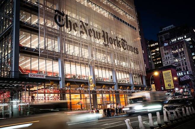 [서울=뉴시스]뉴욕타임스 건물. (출처=NYT) 2025.9.17. *재판매 및 DB 금지