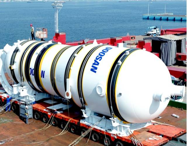 두산에너빌리티가 제작한 대형원전 주기기./두산에너빌리티/