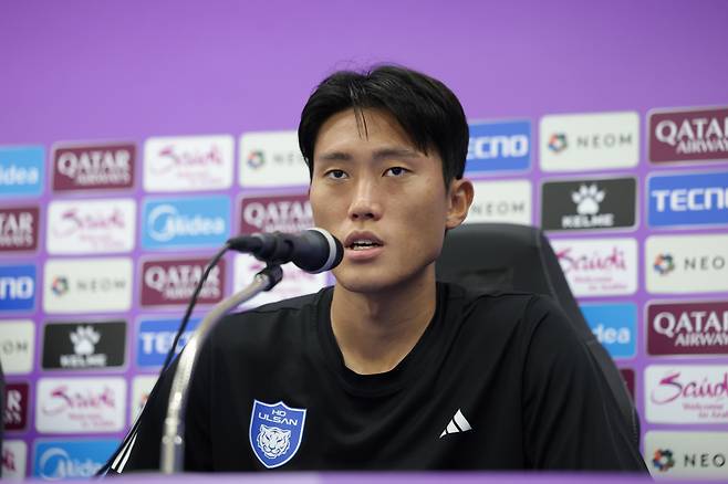 울산문수축구경기장/ 2025-2026 AFC 챔피언스리그 엘리트/ ACLE/ 리그스테이지 1차전/ 울산HDFC vs 청두룽청/ 울산 허율/ 경기 후 인터뷰/ 사진 김정수